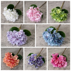 MW82001 Hortensia flores artificiales de tacto Real con tallos para boda, hogar, fiesta, tienda, decoración para Baby Shower