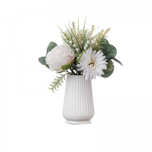 CF01187 Artiffisial Ifori Peony Chrysanthemum Bouquet Dyluniad Newydd Tusw Bridal Anrheg Dydd San Ffolant