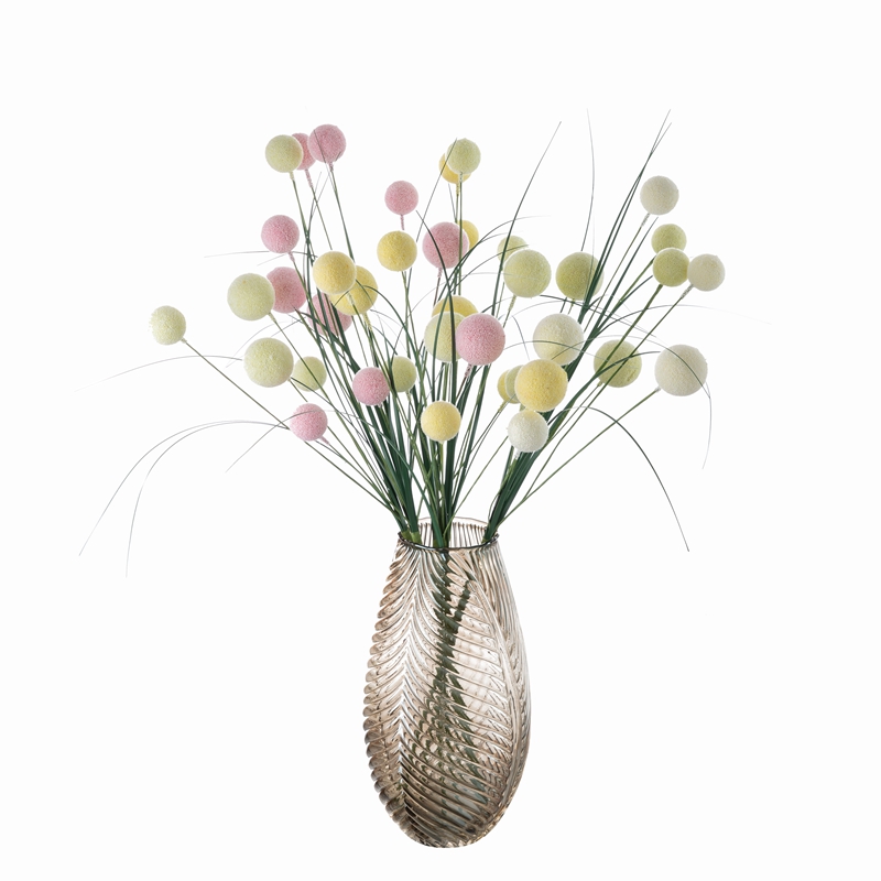 MW61218 Nuevo diseño al por mayor flor artificial hierba de cebolla con bolas de espuma diente de león para el día de Pascua decoración de la boda de la cocina del hogar