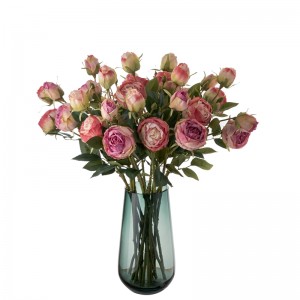 MW52001 Künstliche Rosenblüten mit langem Stiel, 2 Köpfe, Seidenrosen für DIY Hochzeitsstrauß, Tischdekoration, Heimdekoration