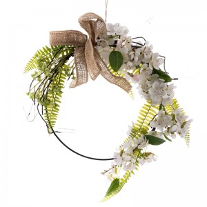 CF01009 Artifiċjali Ċirasa Blossom Wreath Disinn Ġdid Dekorattiv Fjura Fjura Wall Sfond