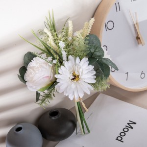CF01187 Artificial Ivory Peony Chrysanthemum Bouquet Dealbhadh Ùr Bouquet Bridal tiodhlac Latha Valentine