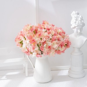 GF16384-1 Silk Hydrangea Heads with Stems Artificial Flower Heads DIY Wedding Centerpiece Home Party Baby Shower Decor