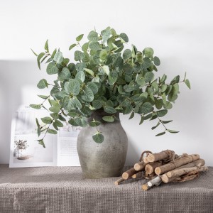 MW61216 Planta artificial de eucalipto de una sola rama, tallo extraíble, flores y plantas decorativas muy vendidas