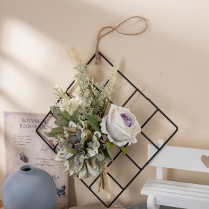 CF01208 New Design Kain Bunga Ponggawa Putih Rose Green Dahlia Wall Hanging kanggo Dekorasi Pernikahan