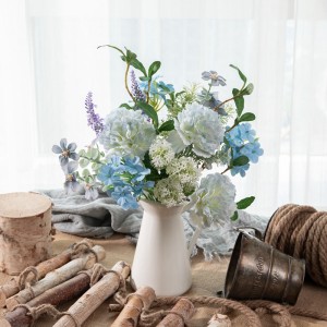 CF01286 Buchet de orhidee cu bulgăre de zăpadă din mătase artificială, pentru biroul de acasă, pentru masă, buchet de flori de nuntă