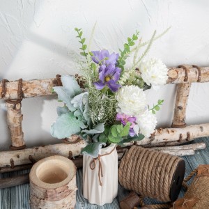 CF01241 Flor Artificial de loto crisantemo salvaje blanco ramo púrpura para decoración de boda fiesta en casa