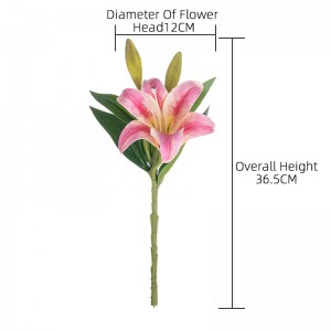 CL09006 ดอกไม้ประดิษฐ์ Tiger Mini Lily สัมผัสจริงสำหรับงานแต่งงานหน้าแรก Garden Shop ตกแต่งสำนักงาน