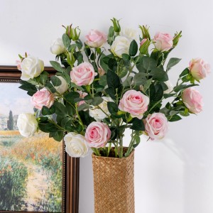 MW15189 centres de table de mariage tiges de Roses en soie vente en gros fleur artificielle de plante de Rose