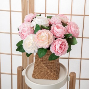 MW51005 टेबल विवाह सजावट कृत्रिम फूल एकल हेड लामो स्टेम गुलाब स्प्रे
