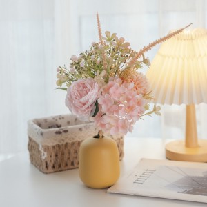 CF01304 مصنوعي گل گلابي Hydrangea برائيڊل گلدستے Peony Rose Dandelion bouquet for home Garden Party شادي جي سجاوٽ