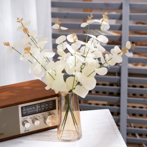 MW85506 tallo de eucalipto de marfil artificial, ramo de boda de imitación de eucalipto, centro de mesa para decoración del hogar, fiesta