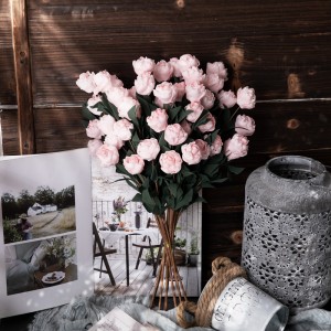 MW09918 Dabiski pieskāriena rožu ziedi PE vienas rozes kāts kāzu ballītei mājas biroja dekorēšanai