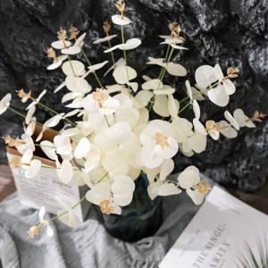 MW85506 Artificial Ivory Eucalyptus Stem Faux Eucalyptuses Wedding Bouquet Centerpiece for Home Decor Party