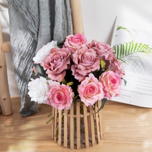 MW03336 Künstliche Rosen mit kurzem Stiel, für Hochzeit, Blumen, Zuhause, Büro, Dekoration