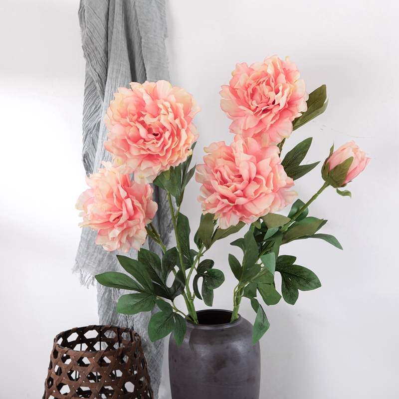 MW11222 vente en gros 2 têtes artificielles vraie touche pivoine fleurs en soie décoration de mariage à la maison