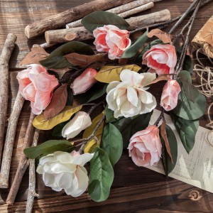 DY1-1131 Real touch Ċina Magnolia Silk Flower dekorazzjonijiet ta 'arranġamenti ta' zokk tal-Milied