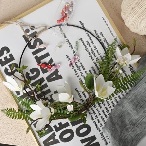 CF01018 wreath ດອກໄມ້ທຽມ Magnolia Fern ທໍາມະຊາດ Chrysanthemum ຮ້ອນຂາຍຕົກແຕ່ງ Wedding