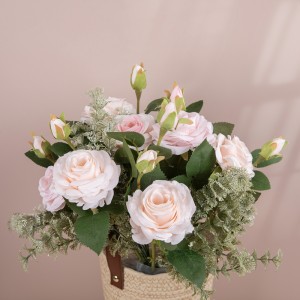 گل مصنوعی گل رز MW51011 طرح جدید تزیین عروسی گل ابریشم هدیه روز ولنتاین