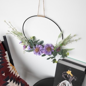 CF01151 Artificial Windmill Orchid Chrysanthemum Qreath Wall Hanging New Design Flower Wall Backdrop