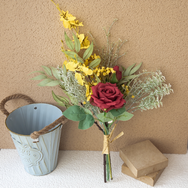CF01125 Արհեստական ​​վարդերի ծաղկեփունջ Նոր դիզայն Վալենտինի օրվա նվեր Այգու հարսանեկան ձևավորում