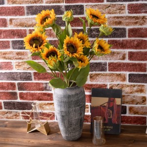 GF14710 Height 87cm artificial sunflower 3 heads giant wild stems flower decoration