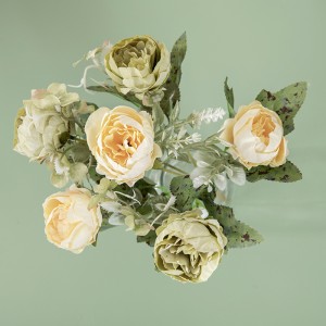دسته گل عروسی MW55503 ابریشم مصنوعی صورتی بوش گل صد تومانی تزیین گل