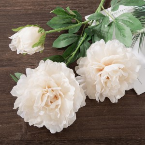 MW11222 En-gros cu 2 capete, flori artificiale de bujor de mătase cu atingere reală, decorațiuni pentru nuntă