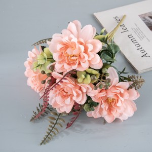 MW95003 Bouquet di dalia in tessuto di fiori artificiali dal nuovo design disponibile in 3 colori per la decorazione domestica Decorazione di nozze