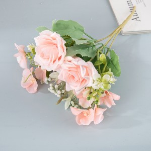 MW95002 Штучний пучок троянд, доступні 7 кольорів, загальна довжина 29,5 см для весільного оформлення домашньої вечірки