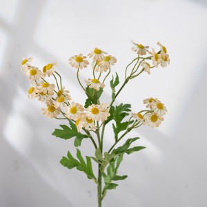 MW66001 තොග වශයෙන් 53cm සැබෑ පෙනුමැති රෙදිපිළි කහ Fauxing සැරසිලි Gerbera Daisy Silk Chrysanthemum මංගල සැරසිලි සඳහා