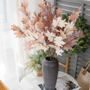 CL12001 Hot Sale Artipisyal na Tela Maple Branches At Dahon Ginawa Ng Silk Facking Plant Flowers Para sa Home Decor Table Style