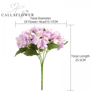 MW66790 dirbtinių gėlių puokštė hortenzija tikroviška nuotakos puokštė dekoratyvinė gėlė