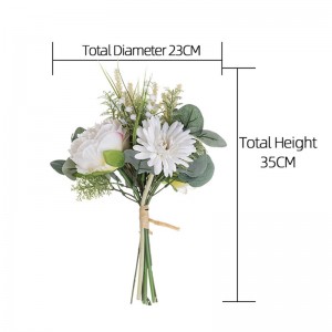 CF01187 Kënschtlech Elfebeen Peony Chrysanthemum Bouquet Neien Design Braut Bouquet Vältesdag Cadeau