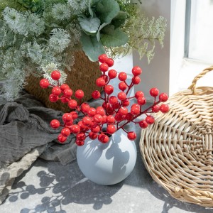 CF99301Red Berry Picks Holly Berries para sa Christmas Tree Dekorasyon Crafts Kasal Holiday Season Winter Home Decor