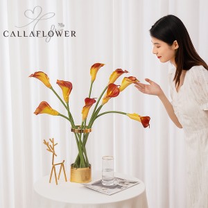 MW01505 Wholesale Luxury Modern Artificial Flower PU Mini Calla Lily no ka hoʻonohonoho ʻana i ka hoʻolauleʻa ʻana i ka pāʻina male ʻana i ka hale hoʻonaninani.
