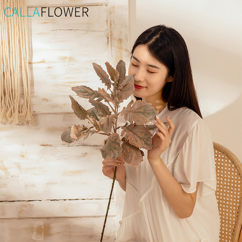 MW82112 New Artificial Plant 76cm Dried Ginkgo Chrysanthemum Leaves and Branches Home Decoration INS Style