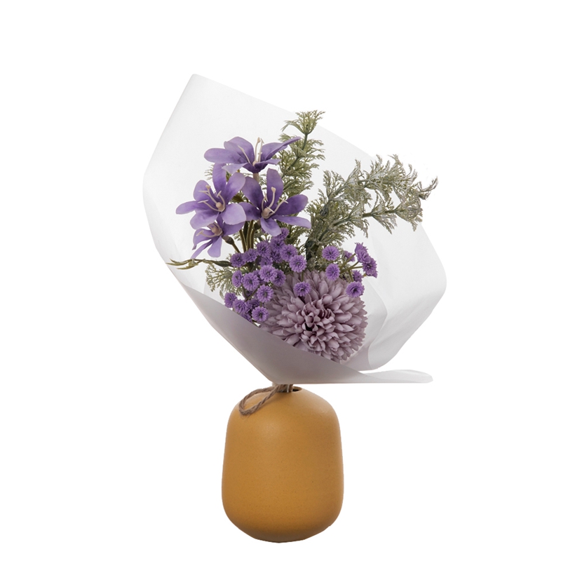 CF01110 कृत्रिम फूल गुलदस्ता बल क्रिसेन्थेमम फ्रीसिया लोकप्रिय सजावटी फूल