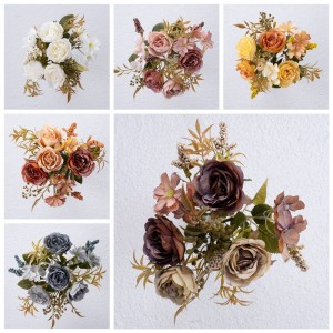 MW66006 ດອກໄມ້ທຽມດູໃບໄມ້ລົ່ນ Peony Bouquet Florals Arrangements ສໍາລັບ Farmhouse ເຮືອນ Wedding Table Centerpiece ຕົກແຕ່ງ