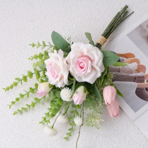 CF01182A Buatan Rose Tulip Dandelion Bouquet Desain Baru Dekorasi Pernikahan Hadiah Hari Valentine