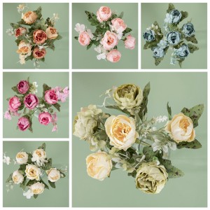 Bouquet de pivoines roses artificielles en soie, MW55503, Bouquet de fleurs de mariage, décoration florale