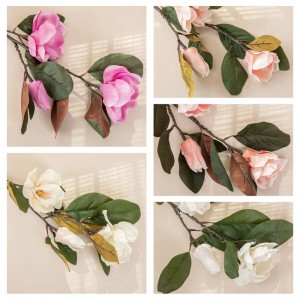 DY1-1131 Real touch China Magnolia Silk Flower Kersstingelrangskikkings versierings