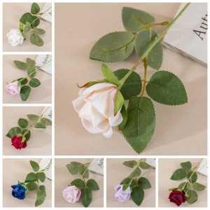MW03340 Nuevo diseño caliente terciopelo Artificial pequeña rosa rama única 8 colores disponibles decoración de boda fiesta en casa