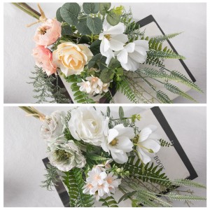 CF01137 Bouquet da sposa con decorazione di matrimonio da giardino, ortensie, rose artificiali