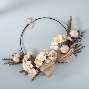 CF01234A High Quality Artificial Flower Champagne Rose Hydrangea Half Garland Wall Hanging for Home Party Wedding Wall Decor