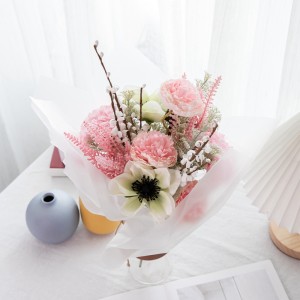 CF01171 Изкуствена камелия Карамфил Лотос Букет Нов дизайн Копринени цветя Подарък за Деня на майката