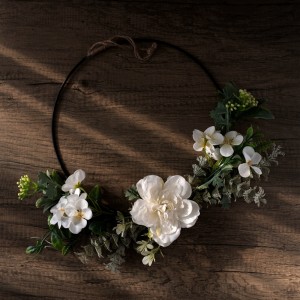 CF01039 dirbtinis baltos kamelijos vainikas Naujo dizaino dekoratyvinės gėlės ir augalai