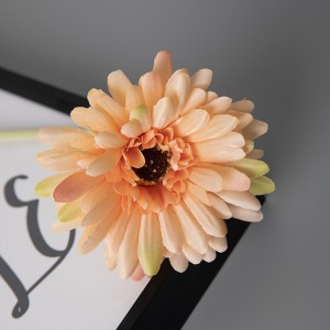GF10004 פרח מלאכותי סיטונאי משי פלוקינג מדומה פרח גרברה גבעול ארוך