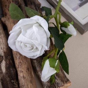 MW03334 Vakker bryllupsdekorasjon Natural Rose kunstig blomst Langstilt fløyelsspray til salgs