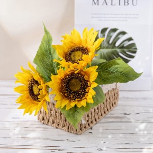 MW22100 Faux Sunflower with Stems Kulîlkên Hevrîşimî yên Artificial for Baby Shower Home Wedding Farmhouse Qehweya Navendên Dekorên Maseyê